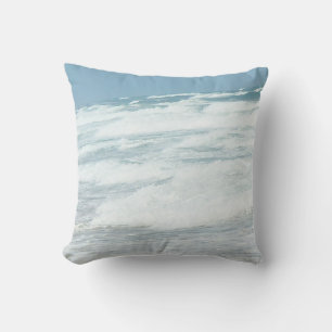Delray Beach-golven onder heldere blauwe lucht Kussen
