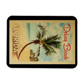 Delray Beach Palm Tree Vintage Travel Magneet (Horizontaal)