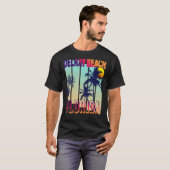 Delray Beach Retro  stijl palmboom T-shirt (Voorkant volledig)