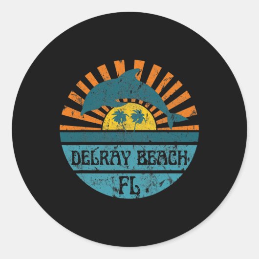 Delray Beach Ronde Sticker (Voorkant)