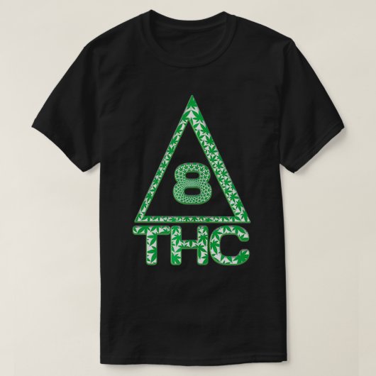 Delta 8 THC Delta 8 Triangle Symbool Groene Weed P T-shirt (Design voorkant)