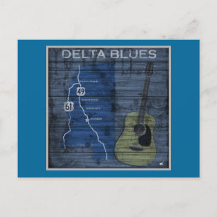Delta Blues Grunge Blues Highway Briefkaart