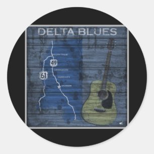 Delta Blues Grunge Blues Highway Ronde Sticker