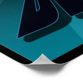 Delta Blues Guitar en Keyboard Starburst Poster (Hoek)