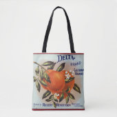 Delta Brand Sinaasappels Citrus Crate Label Tote Bag (Voorkant)
