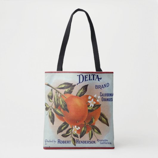 Delta Brand Sinaasappels Citrus Crate Label Tote Bag (Voorkant)
