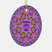DELTA ~ CHRISTMAS Red Green Blue roze 2022 ~ Keramisch Ornament (Rechts)