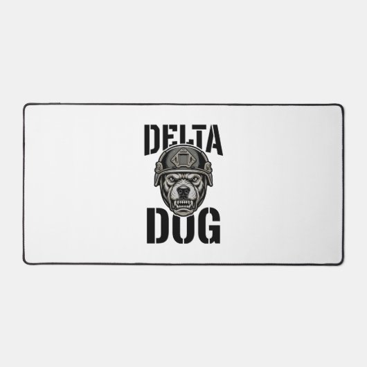 Delta Dog Bulldog Helm Vintage Gravure Ontwerp_ Bureaumat (Voorkant)