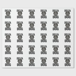 Delta Dog Bulldog Helm Vintage Gravure Ontwerp_ Cadeaupapier