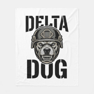 Delta Dog Bulldog Helm Vintage Gravure Ontwerp_ Fleece Deken