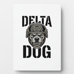 Delta Dog Bulldog Helm Vintage Gravure Ontwerp_ Fotoplaat