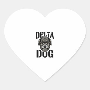 Delta Dog Bulldog Helm Vintage Gravure Ontwerp_ Hart Sticker