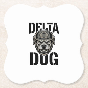 Delta Dog Bulldog Helm Vintage Gravure Ontwerp_ Kartonnen Onderzetters
