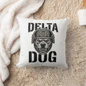 Delta Dog Bulldog Helm Vintage Gravure Ontwerp_ Kussen (Deken)