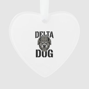 Delta Dog Bulldog Helm Vintage Gravure Ontwerp_ Ornament