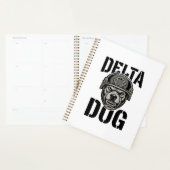 Delta Dog Bulldog Helm Vintage Gravure Ontwerp_ Planner (Display)