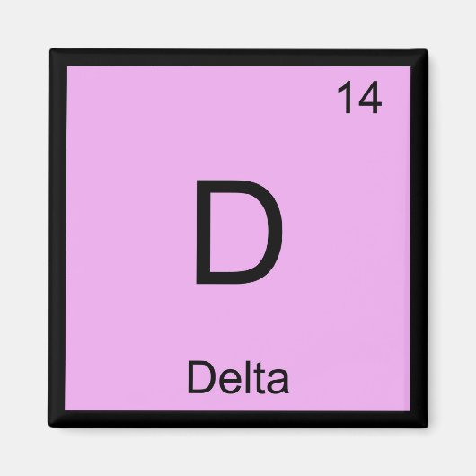 Delta Naam Chemie Element Periodiek Systeem Magneet (Voorkant)