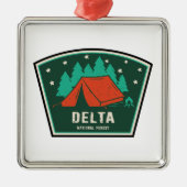 Delta National Forest Camping Metalen Ornament (Voorkant)