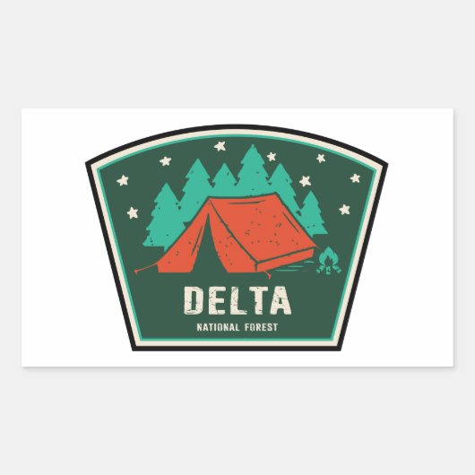 Delta National Forest Camping Rechthoekige Sticker (Voorkant)