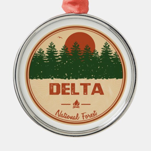 Delta National Forest Metalen Ornament (Voorkant)