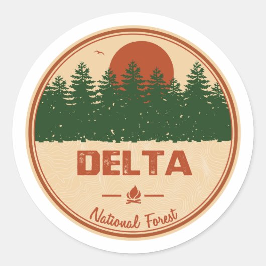 Delta National Forest Ronde Sticker (Voorkant)