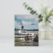 DELTA QUEEN RIVERBOAT STEAMBOAT WATERVERF ART BRIEFKAART (Staand voorkant)