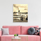 Delta Queen Steamboot Mississippi River Art Canvas Afdruk (Insitu (Woonkamer))