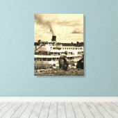 Delta Queen Steamboot Mississippi River Art Canvas Afdruk (Insitu (Houten vloer))