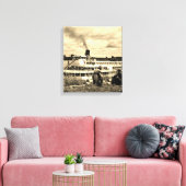 Delta Queen Steamboot Mississippi River Art Canvas Afdruk (Insitu (Woonkamer))
