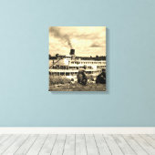 Delta Queen Steamboot Mississippi River Art Canvas Afdruk (Insitu (Houten vloer))
