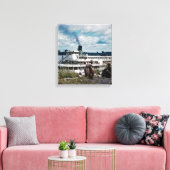 Delta Queen Steamboot Mississippi River Art Canvas Afdruk (Insitu (Woonkamer))