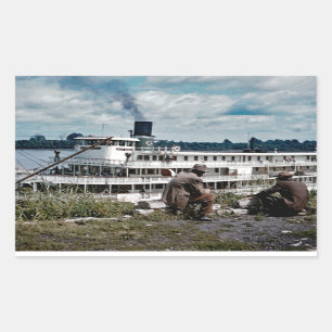 Delta Queen Steamboot Mississippi River Art Rechthoekige Sticker