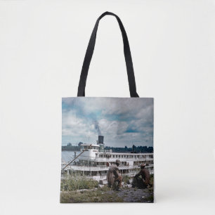 Delta Queen Steamboot Mississippi River Art Tote Bag