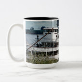 Delta Queen Steamboot Mississippi River Art Tweekleurige Koffiemok (Links)