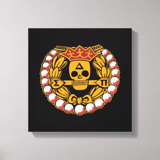 Delta Sigma Pi Schedel Badge Canvas Afdruk (Voorkant)