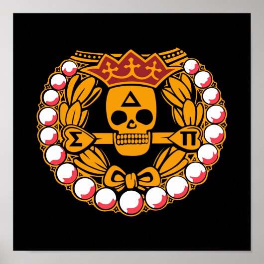 Delta Sigma Pi Schedel Badge Poster (Voorkant)