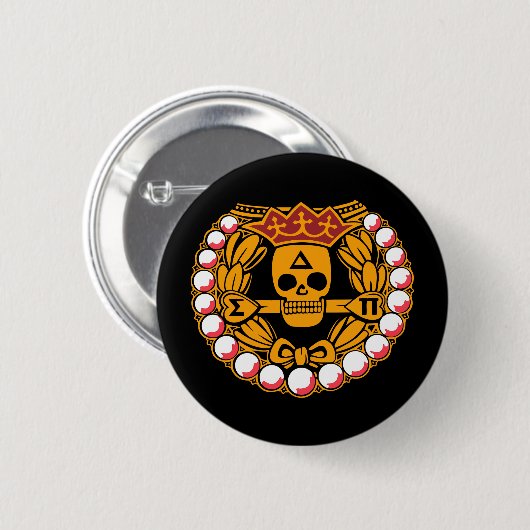 Delta Sigma Pi Schedel Badge Ronde Button 5,7 Cm (Voorkant /achterkant)
