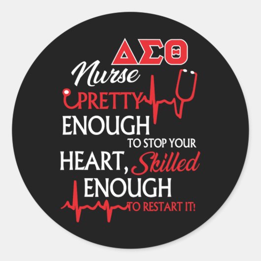 Delta Sigma Theta Sorority Nurse Ronde Sticker (Voorkant)