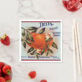 Delta Sinaasappels Fruitkrat Label Servet (Insitu)