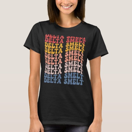 Delta Smelt Groovy Retro Vis T-shirt (Voorkant)
