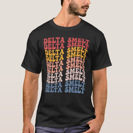 Delta Smelt Groovy Retro Vis T-shirt (Voorkant)