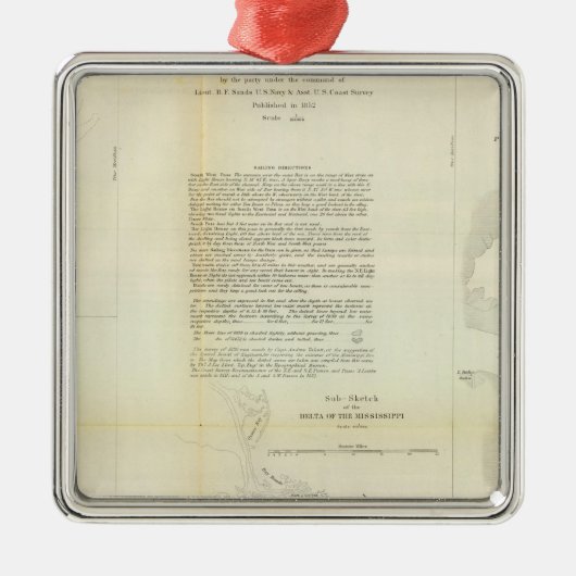 Delta van de Mississippi Metalen Ornament (Voorkant)