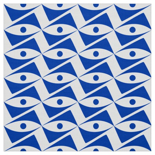Delta Wings uit de middeleeuwen - kobalt en wit Stof (Swatch)