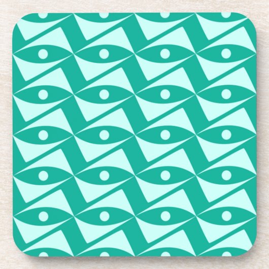 Delta Wings uit het midden van de eeuw - turquoise Onderzetter (Voorkant)