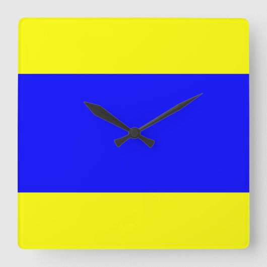 Delta Yellow Blue Vierkante Klok (Voorkant)