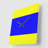 Delta Yellow Blue Vierkante Klok (Hoek)