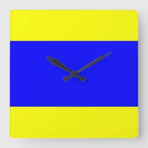 Delta Yellow Blue Vierkante Klok