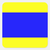 Delta Yellow Blue Vierkante Sticker (Voorkant)