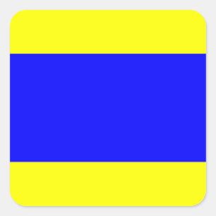 Delta Yellow Blue Vierkante Sticker