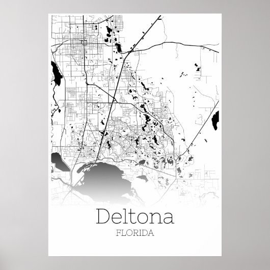 Deltona Map - Florida - City Map Poster (Voorkant)